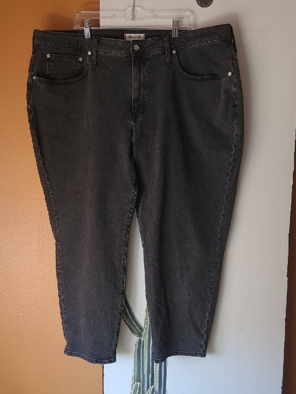 Madewell Curvy Perfect Vintage Black Wash Denim Jeans Size 24W